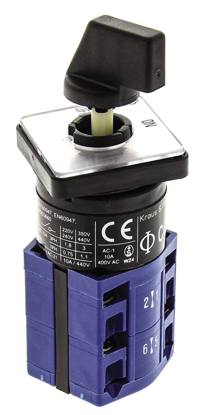 Kraus & Naimer, 3P 2 Position On-Off Cam Switch, 10A