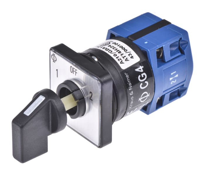 Kraus & Naimer, SP 3 Position Double Throw Cam Switch, 10A
