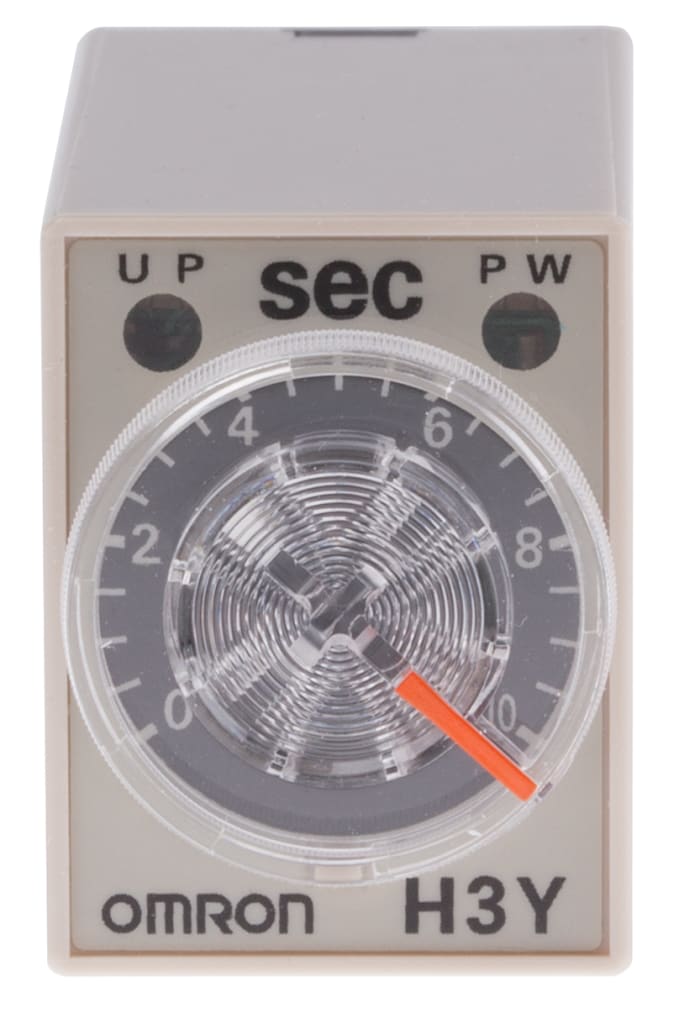 Temporizador monofunción Omron H3Y-4, 24V ac, 5A, 4 contactos, 4PDT, tempo. 0.5 → 10s