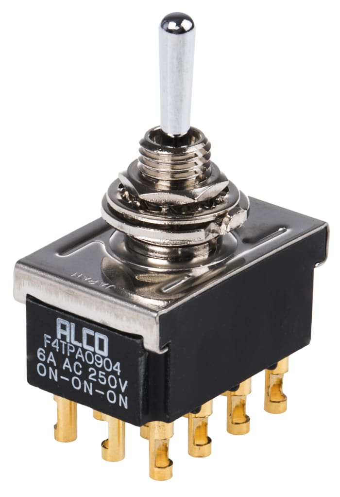 TE Connectivity Toggle Switch, Panel Mount, On-On-On, 4PDT, Solder Terminal