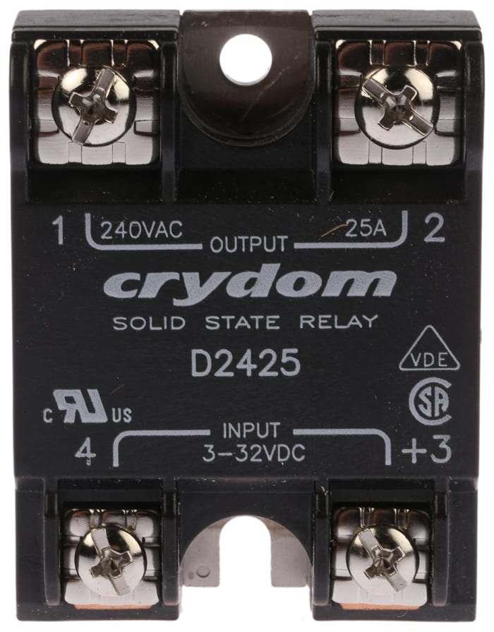 Sensata Crydom Solid State Relay, 25 A rms Load, Surface Mount, 280 V rms Load, 32 V Control