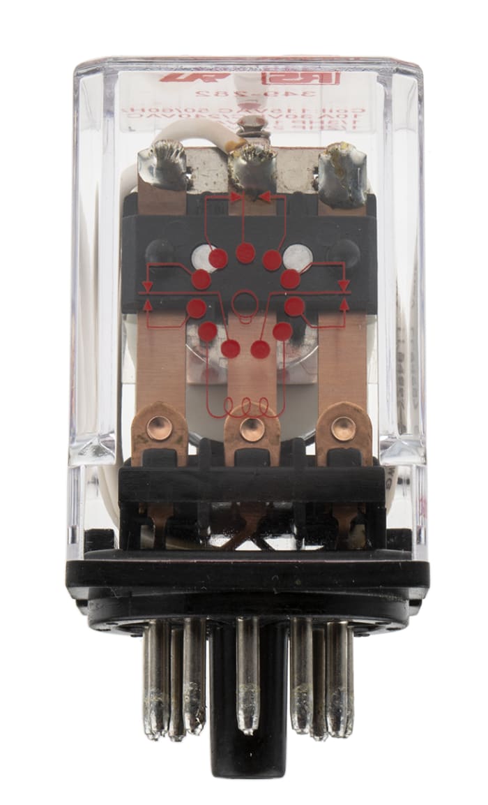 RS PRO Plug In Power Relay, 115V ac Coil, 10A Switching Current, 3PDT