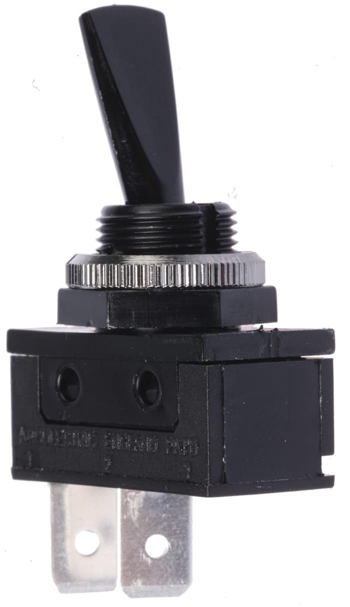 Arcolectric (Bulgin) Ltd Toggle Switch, Panel Mount, On-Off, SPST, Tab Terminal