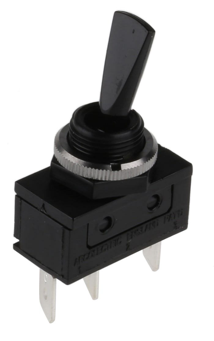 Arcolectric (Bulgin) Ltd Toggle Switch, Panel Mount, (On)-(On), SPDT, Tab Terminal, 250V ac