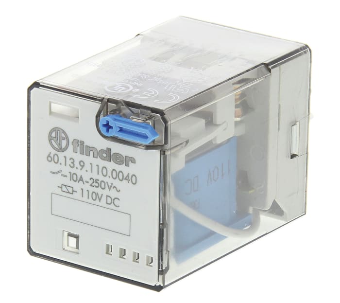 Relais de puissance Finder 60 Series, 3 RT, bobine 110V c.c. Enfichable 1.3W