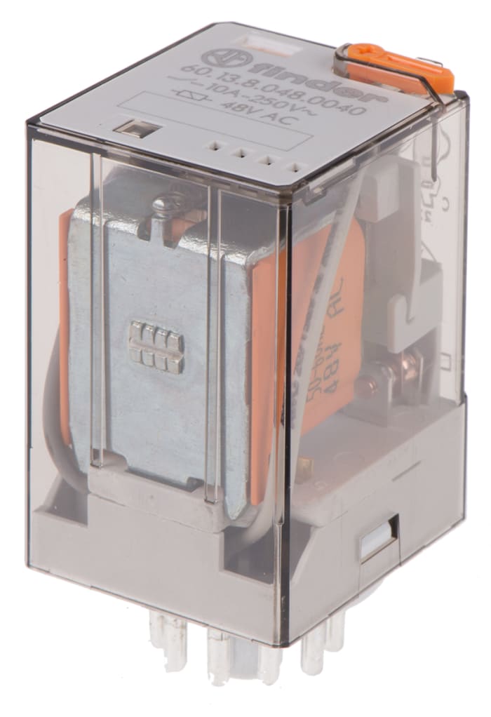 Finder Plug In Power Relay, 48V ac Coil, 10A Switching Current, 3PDT