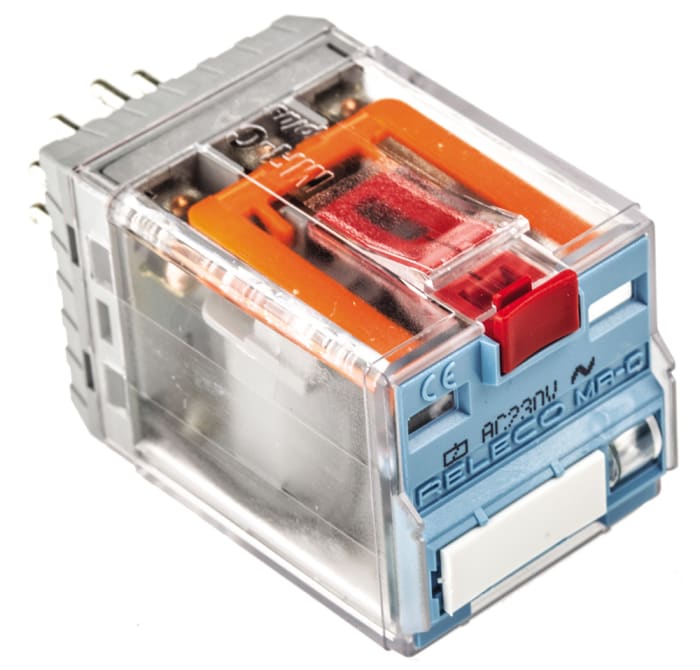 Relé de potencia sin enclavamiento Releco MRC de 3 polos, 3PDT, bobina 230V ac, 10A, enchufable