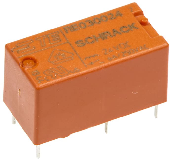 TE Connectivity PCB Mount Non-Latching Relay, 24V dc Coil, 6A Switching Current, SPST