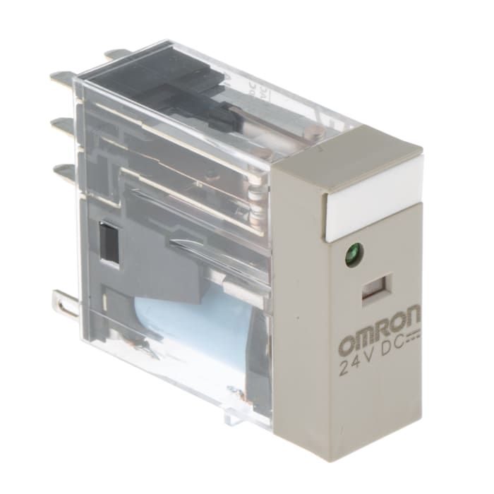 Relé de potencia sin enclavamiento Omron G2R-2 de 2 polos, DPDT, bobina 24V dc, 5A, enchufable