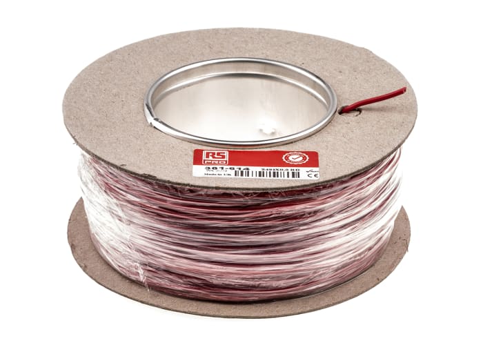 Cable de conexión RS PRO, área transversal 0.5mm² Filamentos del Núcleo 16/0.2 mm Rojo, 500 V, long. 100m, H05V-K, 20