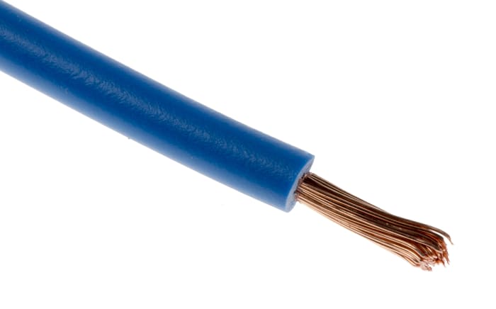 RS PRO Blue 0.75mm² Hook Up Wire, 18 AWG, 24/0.2 mm, 100m, PVC Insulation