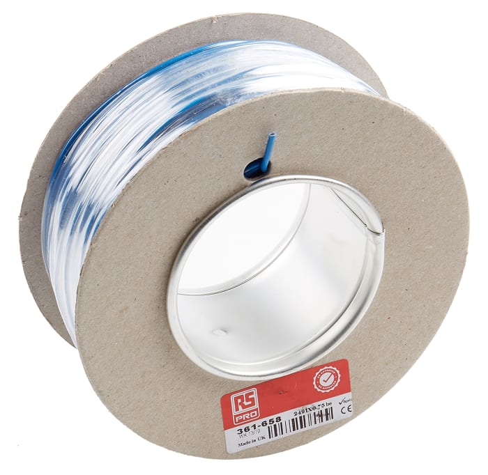 RS PRO | RS PRO Blue 0.75mm² Hook Up Wire, 18 AWG, 24/0.2 mm, 100m, PVC ...
