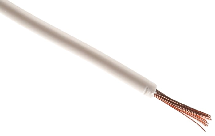 Fils de câblage RS PRO 2491X, 0,75 mm², Blanc, 18 AWG, 100m, 500 V