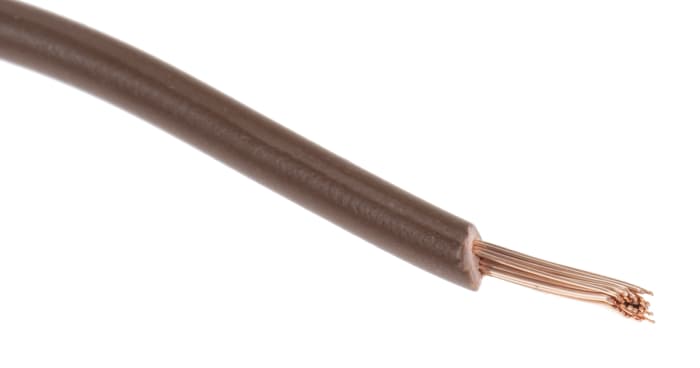 RS PRO Brown 1mm² Hook Up Wire, 17 AWG, 32/0.2 mm, 100m, PVC Insulation
