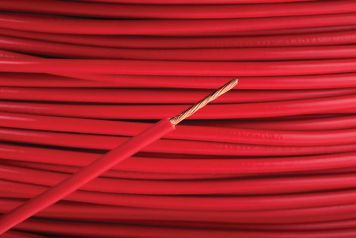 RS PRO Red 1mm² Hook Up Wire, 17 AWG, 32/0.2 mm, 100m, PVC Insulation