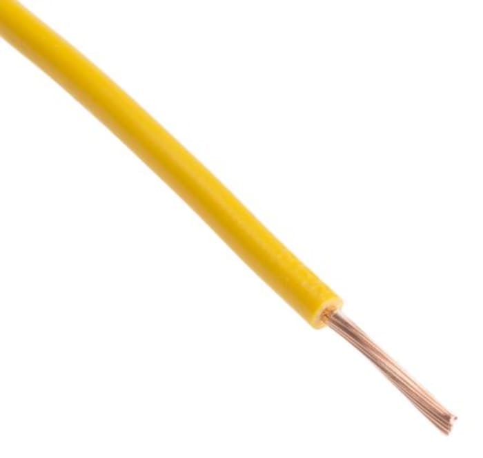Fil électrique RS PRO 2491X, 1 mm2, Jaune, 17 AWG, 100m, 500 V