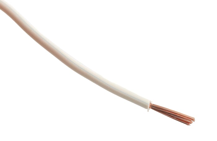 RS PRO White 1.5 mm² Hook Up Wire, 15 AWG, 30/0.25 mm, 100m, PVC Insulation