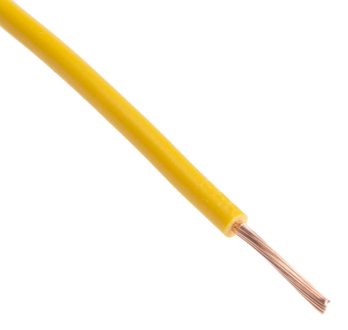 Fil électrique RS PRO 2491X, 1.5mm², Jaune, 15 AWG, 100m, 750 V