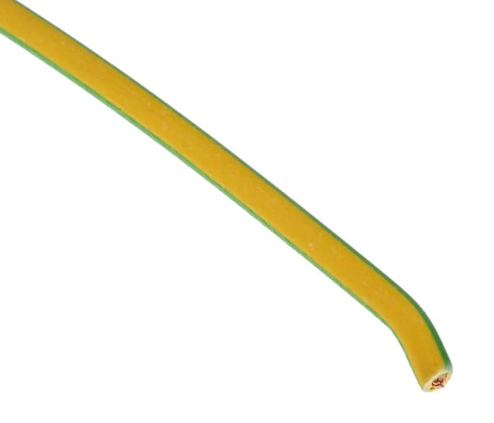 Prysmian 6491B Series Green/Yellow 2.5 mm² Hook Up Wire, 7/0.67 mm, 100m, 20147325