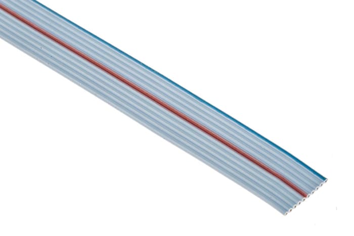 TE Connectivity Flat Ribbon Cable, 10-Way, 1.27mm Pitch, 30m Length