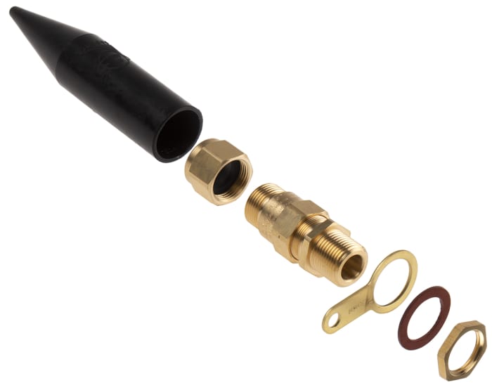 E1WFK2/20S/M20 Peppers M20 Cable Gland With Locknut, Brass, IP66