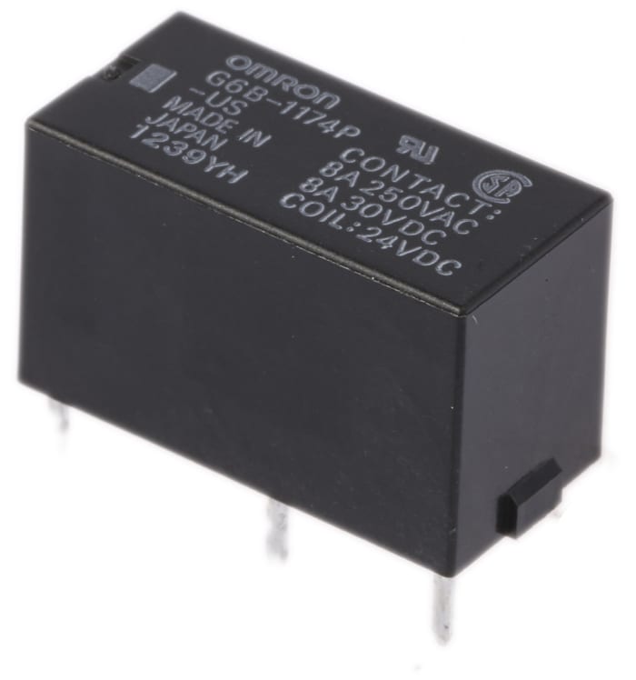Omron PCB Power Relay, 24V dc Coil, 8A Switching Current, SPST