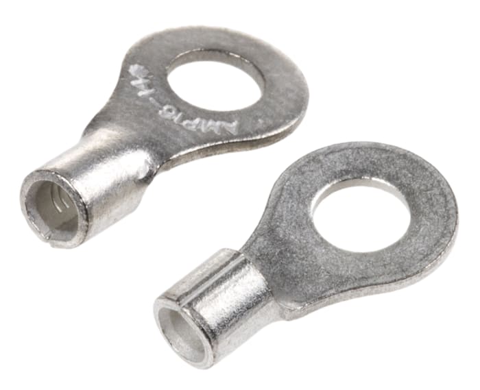 TE Connectivity, SOLISTRAND Uninsulated Crimp Ring Terminal, M4 Stud Size, 1mm² to 2.6mm² Wire Size