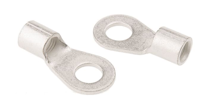 TE Connectivity, Solistrand Uninsulated Crimp Ring Terminal, M8 Stud Size 6 AWG 6 AWG Wire Size