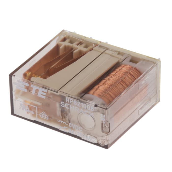 TE Connectivity PCB Mount Non-Latching Relay, 6V dc Coil, 8A Switching Current, DPDT