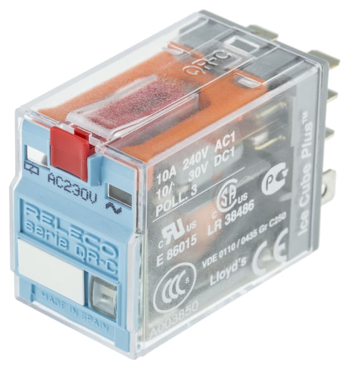 Relais de puissance Releco C7, 2 RT, bobine 230V c.a. Enfichable 1.5W
