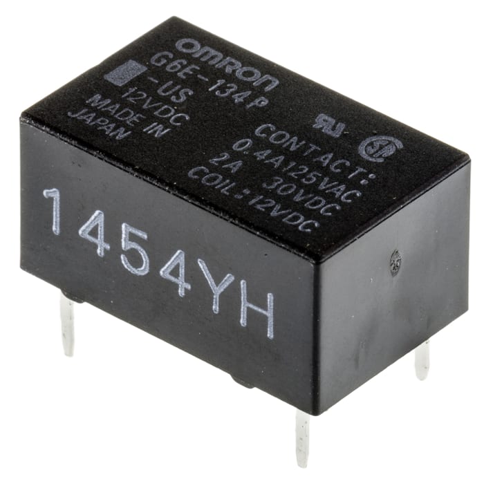 G6E-134P-US 12DC Omron | Omron PCB Mount Power Relay, 12V dc Coil, 3A ...