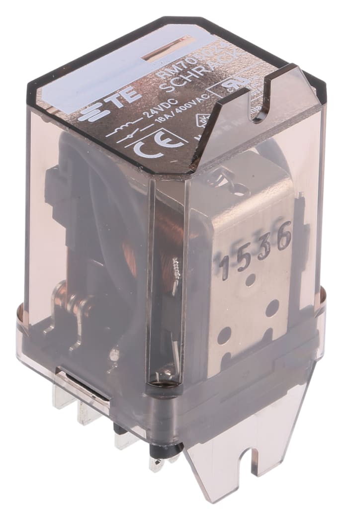 TE Connectivity Flange Mount Non-Latching Relay, 24V dc Coil, 16A Switching Current, 3PDT