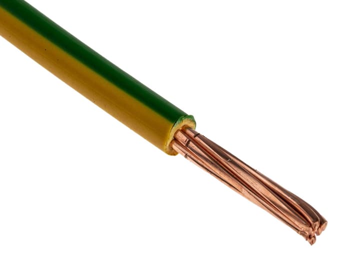 Prysmian 6491X Series Green/Yellow 10 mm² Hook Up Wire, 7/1.35 mm, 100m, 20147721