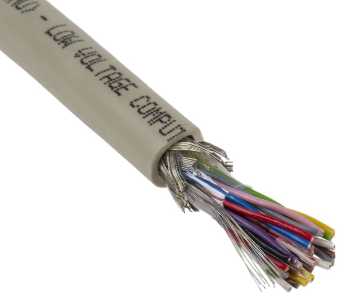 binder CY Control Cable, 24 Cores, 0.14 mm², Screened, 50m, Grey PVC Sheath, 26 AWG