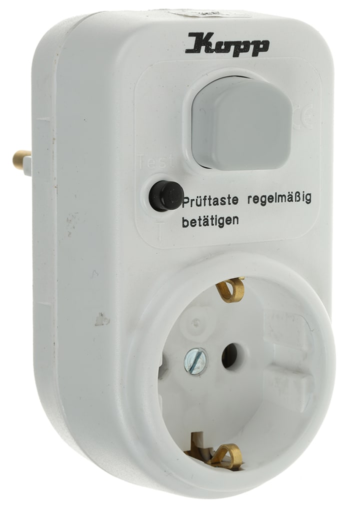 Kopp RCD(Kaçak Akım) Korumalı Priz / Fiş, Hat Üstü (Birleştirici), 2 Kutuplu, 230 V ac Adaptör, 16A