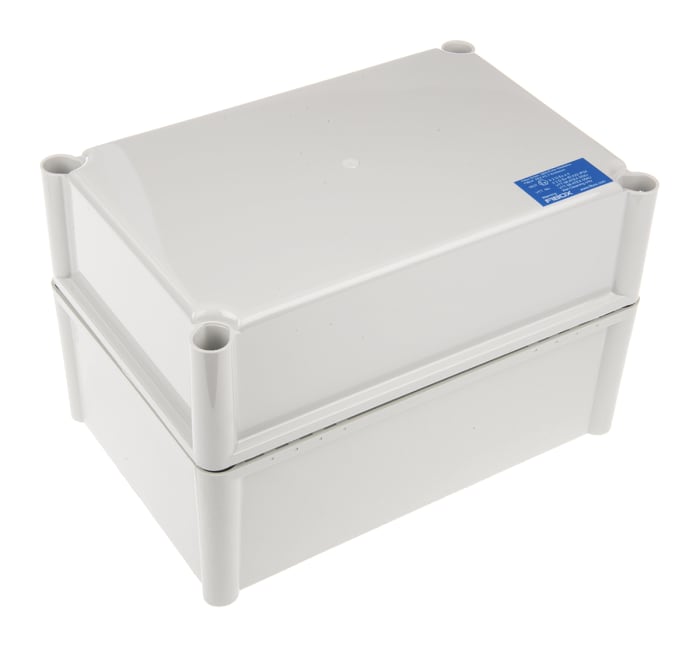 Fibox FEX Series Grey Polycarbonate Enclosure, IP54, Grey Lid, 278 x 188 x 180mm