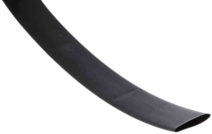 RS PRO Heat Shrink Tubing, Black 9.5mm Sleeve Dia. x 12m Length 2:1 Ratio