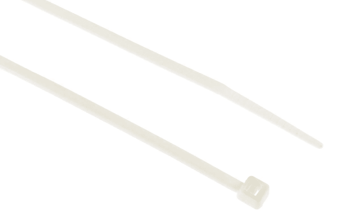 Brida RS PRO de Nylon 66 Blanco, 100mm x 2,5 mm, No reutilizable