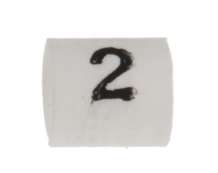 Marqueurs de câbles TE Connectivity Thermorétractable, Ø câble 1 → 3mm, Texte : 2, Blanc