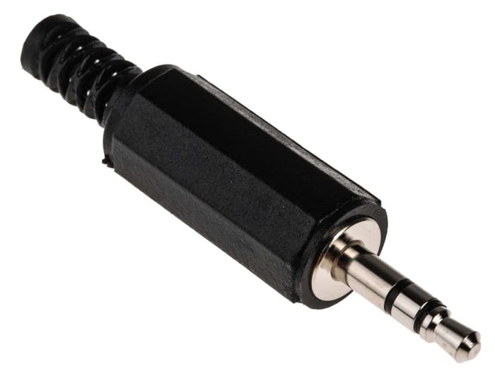 Konektor jack, Stereo, Kabelová montáž, 3,5 mm barva Černá, Samec, Stereo, materiál kontaktu: Mosaz, Pájení, materiál