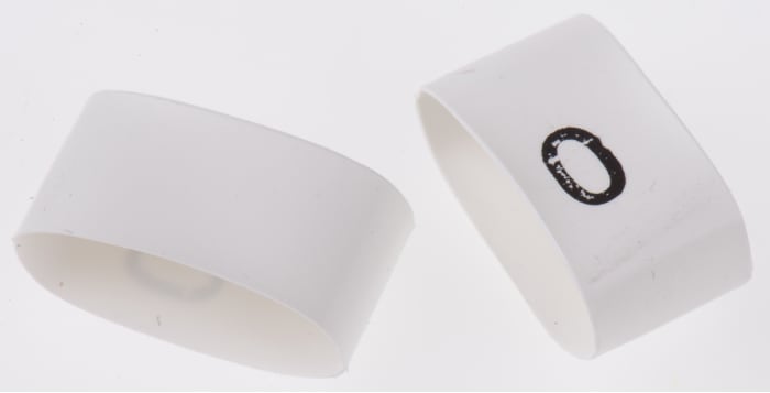 TE Connectivity TRSA Cable Marker, White, Pre-printed "0", 12 mm Cable, 4 mm Cable, TRSA-1019/G/1/0