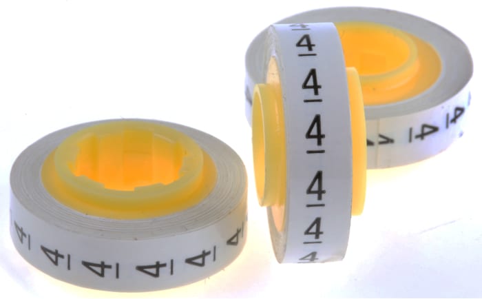 3M Adhesive Cable Markers, White, Pre-printed "4", SDR 4-89204