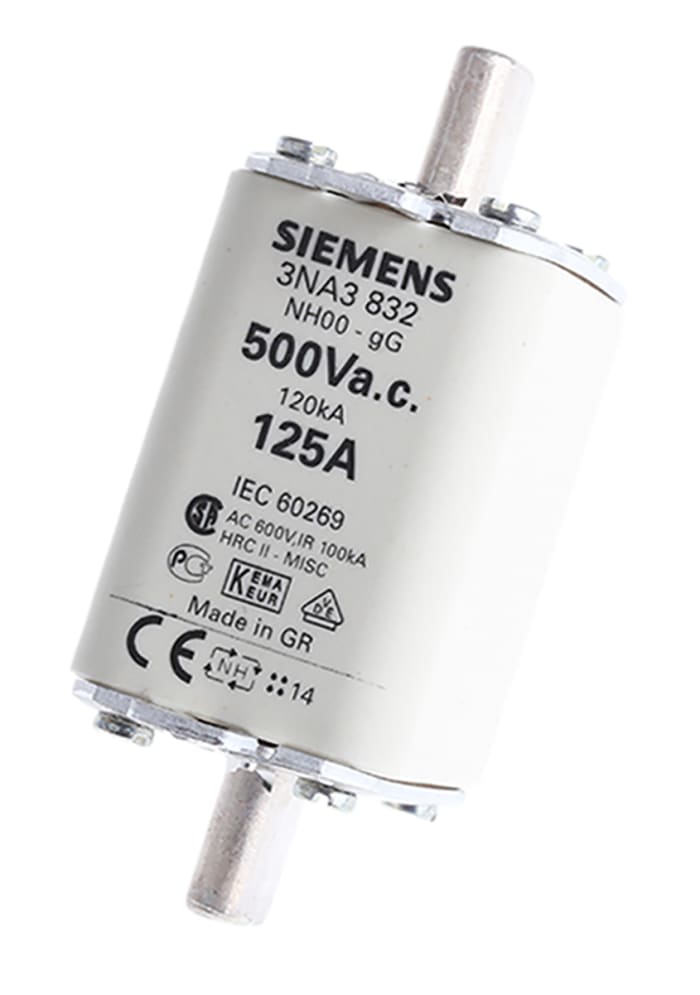 Fusible NH 125A Siemens NH00 500V c.a., gG