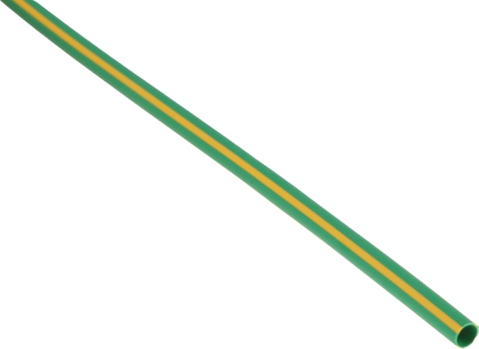 Gaine thermorétractable RS PRO, Diam. 3.2mm, Long. 1.2m, Rétreint 2:1, Vert/Jaune