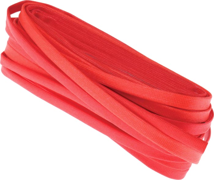 RS PRO RS PRO Braided Acrylic Fibreglass Red Cable Sleeve, 4mm