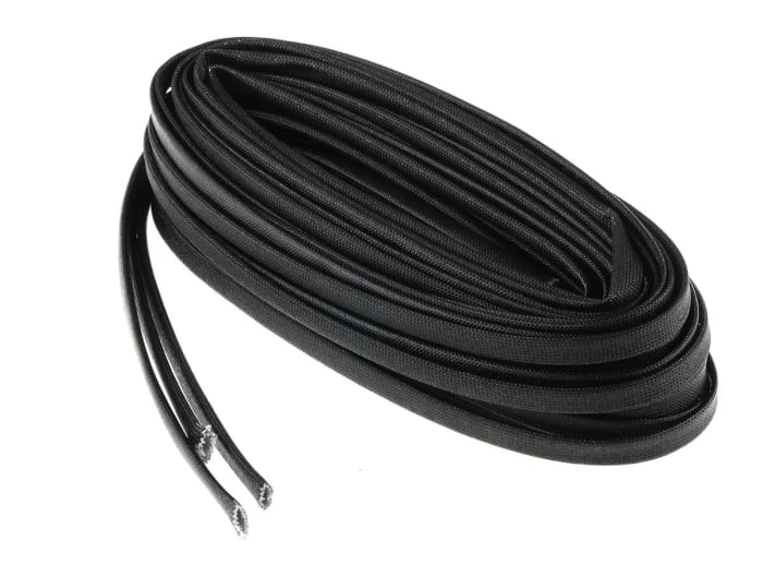 RS PRO RS PRO Braided Acrylic Fibreglass Black Cable Sleeve, 4mm