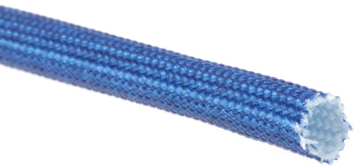 RS PRO Braided Acrylic Fibreglass Blue Cable Sleeve, 4mm Diameter, 5m Length