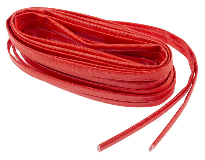 RS PRO RS PRO Braided Acrylic Fibreglass Red Cable Sleeve, 6mm