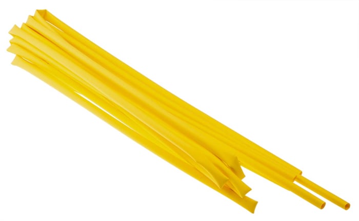 RS PRO Heat Shrink Tubing, Yellow 6.4mm Sleeve Dia. x 1.2m Length 2:1 Ratio