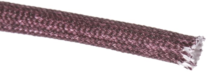 RS PRO Braided Acrylic Fibreglass Brown Cable Sleeve, 4mm Diameter, 5m Length